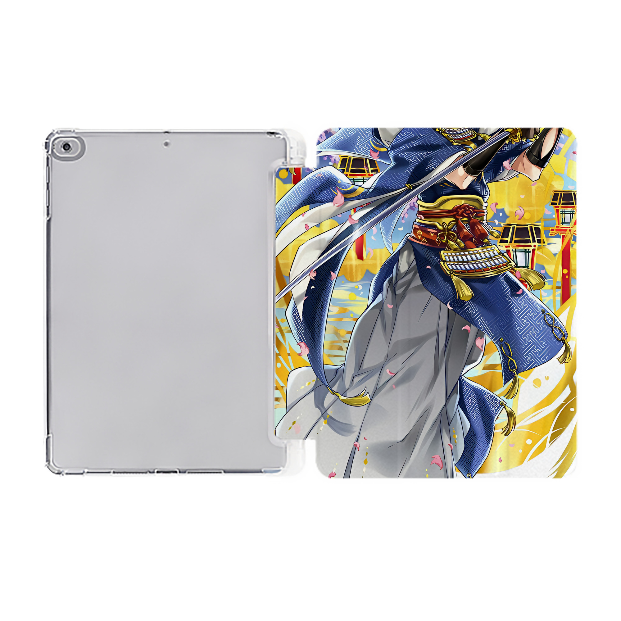 （画像用） 刀剣乱舞 Touken Ranbu IPad ケース ペン収納付き 三つ折りスタンド PUレザー×シリコン 対応機種9.5/10.5/10.9インチ